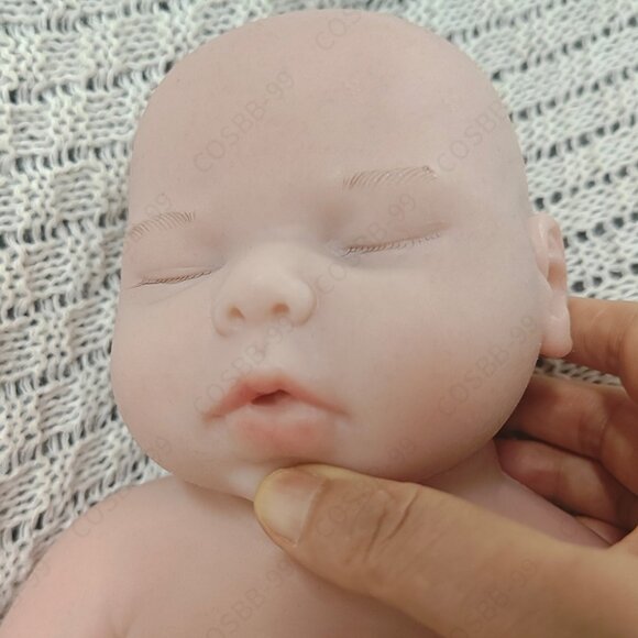 40cm Closed Eyes Platinum Silicone Sleeping Cute Newborn Reborn Baby Girl Dolls - Picture 4 of 12